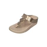 Kadın Terlik HJ1-675 FitFlop HALO BEAD-CIRCLE METALLIC TOE-POST SANDALS