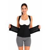 Kadın Termal Sauna Neopren Korsesi Terletici Bel İnceltici Fermuarlı Vücut Şekillendirici Spor Korse (Siyah, L-XL)
