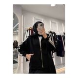 Kadın Tesettür 3’lü Takım Etek Sweat Üst Alt Fermuarlı Günlük Spor Kombin TYCDA3E55CA8A08493BF7CB00-Siyah