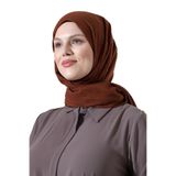Kadın Tesettür Bambu Kraş Şal, Ütü Gerektirmeyen Doğal Hijab Başörtüsü (75x180 cm) - Kahverengi