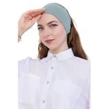 Kadın Tesettür Bandana Penye Kaymaz Hazır Şal Eşarp Altı Bone Rahat Kullanım Açık Yeşil