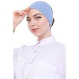 Kadın Tesettür Bandana Penye Kaymaz Hazır Şal Eşarp Altı Bone Rahat Kullanım Mavi
