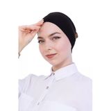 Kadın Tesettür Bandana Penye Kaymaz Hazır Şal Eşarp Altı Bone Rahat Kullanım Siyah
