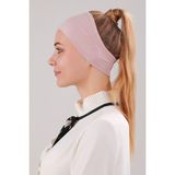 Kadın Tesettür Dikişsiz Silikonlu Kaymaz Bandana Spor Bone Pudra - Standart