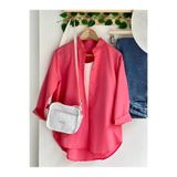Kadın Tesettür Gömlek, Uzun Kollu Oversize Boyfriend Kesim, Düğmeli Gömlek Yaka, Günlük Rahat Tasarım, Pers Pembesi, Exxit Collection avkabsgömlek01