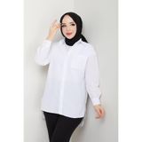 Kadın Tesettür Terikoton Gömlek, Uzun Kollu Oversize Boyfriend Kesim, Düğmeli Gömlek Yaka Günlük Tasarım, Beyaz, Exxit Collection TYC0839835682Mabs12503010