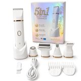 Kadın Tıraş Makinesi Series 5+1 Seti – Hassas Bölge, Yüz & Genital Bölge, IPX7 Su Geçirmez, Seramik Bıçak, Şarj Standlı