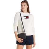 Kadın Tommy Hilfiger Th Logotape Camera Bag Siyah Poliüretan Malzeme ile Şık ve Fonksiyonel
