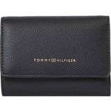 Kadın Tommy Hilfiger Th Logotape Trifold Cüzdan Siyah %100 Poliüretan Çoklu Kart Bölmeleri