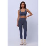 Kadın Toparlayıcı Dikişsiz Push Up Spor Tayt Yüksek Bel - Füme