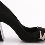 Kadın Topuklu Ayakkabı Siyah Süet 91883236
