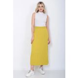 Kadın Triko Etek Oversize Hardal