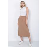 Kadın Triko Etek Oversize Vizon