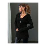 KADIN TRİKO KAPİŞONLU FERMUARLI HIRKA STANDART BEDEN W52215BB