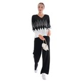 Kadın Triko Lastikli Bol Pantolon 12811 BGL-ST04224 SİYAH S/M