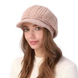 Kadın Triko Şapka Yumuşak Dokulu Kışlık Bere Şapka Günlük Kullanım Kaşe Model Pembe