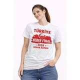 Kadın Türkiye Baskılı Tişört Ay Yıldız 2026 Dünya Kupası Taraftar Forma T-Shirt - Beyaz