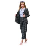 Kadın Tüvit Ceket Pantolon Takımı (2 li Takım) (Siyah, 2XL/3XL)