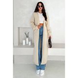 Kadın Uzun Açık Trençkot – Astarsız, Modern & Şehirli Stil - Bej - Standart