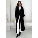 Kadın Uzun Açık Trençkot – Astarsız, Modern & Şehirli Stil - Siyah - Standart