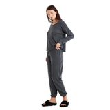 Kadın Uzun Kol Antrasit Modal-Yün Pijama Takım C0T6N4O06-61 ANTRASİT L