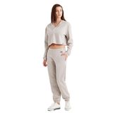 Kadın Uzun Kol Croplu Krem Pijama Takım C0T1N5O06-11 KREM XS