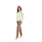 Kadın Uzun Kol Krem Pijama Takım C9T2N2O61 KREM S