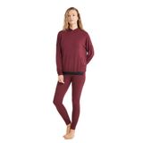 Kadın Uzun Kol Taytlı Kapüşonlu Bordo Pamuk Pijama Takım C0T4N6O15-42 BORDO XL