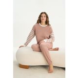 Kadın Uzun Kol Triko Gül Kurusu Pijama Takım C9T5N1O61 GÜL KURUSU S