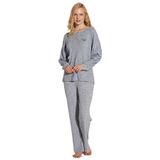 Kadın Uzun Kol Triko Mavi Pijama Takım C7T0N1O5 MAVİ M