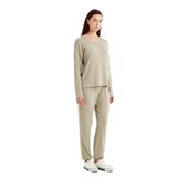 Kadın Uzun Kol Yeşil Modal-Yün Pijama Takım C0T6N4O06-61 YEŞİL S