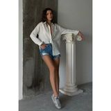 Kadın Uzun Kollu %100 Pamuklu Oversize Gömlek Beyaz - 26K 2012