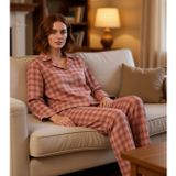 Kadın Uzun Kollu Ekose Pijama Takımı Fonksiyonel Dayanıklı Kaliteli Konforlu Estetik Rahat