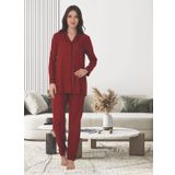 Kadın Uzun Kollu Pijama Takımı (Kırmızı/M)