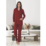 Kadın Uzun Kollu Pijama Takımı (Kırmızı/S)