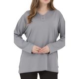 Kadın V Yaka Likralı Büyük Beden Orta Yaş Anne Penye Bluz (gri, 3xl)