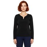 Kadın V Yaka Uzun Kollu Polyester Bluz İlkbahar Sonbahar Modası Sandy Dokuma Fırsat Ürünü Gündüz Ve_Siyah-3XL