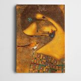 Kadın ve Kuş Modern Dekoratif Kanvas Tablo 100 x 140 CM