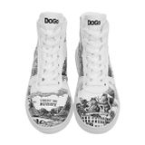 Kadın Vegan Deri Beyaz High Sneakers - Trust Me Buddy Tasarım