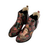 Kadın Vegan Deri Çok Renkli Bilekte Bot - Beauty In The Broken Frida Kahlo Tasarım