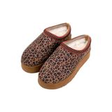 Kadın Vegan Deri Kahverengi Terlik - Looney Tunes Leopard Looney Tasarım