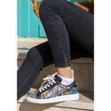 Kadın Vegan Deri Siyah Sneakers - Living in a Vintage Dream Tasarım
