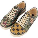 Kadın Vegan Deri Yeşil Sneakers - Frida’s World Frida KahloTasarım