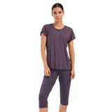 Kadın Vıscon Kısa Kol Kaprili Pijama Takım, 404017