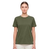 Kadın Vision Bisiklet Yaka Premium Kalite Yoğun Dokulu Pamuklu T-Shirt Haki S