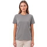 Kadın Vision Bisiklet Yaka Premium Kalite Yoğun Dokulu Pamuklu T-Shirt Koyu Gri L