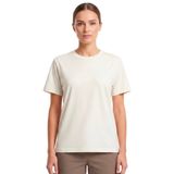 Kadın Vision Bisiklet Yaka Premium Kalite Yoğun Dokulu Pamuklu T-Shirt Krem S