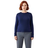 Kadın Viskon Esnek Örme Bisiklet Yaka Crop Uzun Kollu Üst Kaliteli Şık Rahat Modern Zarif Günlük_Lacivert-4XL