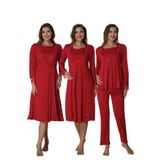 Kadın Vişne Hamile Lohusa Sabahlıklı Gecelik Ve Pijama Takım, L, ET2020EF-869DST0018384
