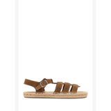 Kadın Vizon Bilekten Tokalı Süet Deri Espadril Sandalet 26SFD205610